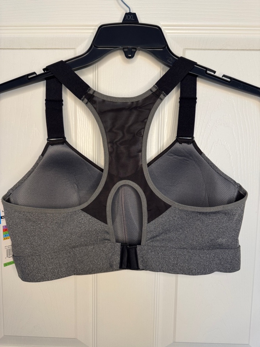NWT Layer 8 Gray & Black High-Impact Racerback Sports Bra - Picture 6 of 7
